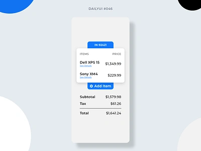 Invoice 046 app dailyui dailyui046 design e commerce ecommerce graphic design invoice mobile mobile design ui