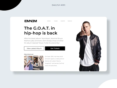 Press Page 051 app dailyui dailyui051 design eminem graphic design mobile mobile design press press page slim shady ui