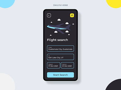 Flight Search 068 airplane airport app daily ui 068 dailyui dailyui068 design flight flight search graphic design mobile mobile design ui