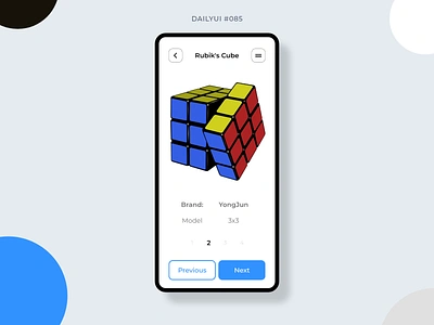 Pagination 085 app daily ui 085 dailyui dailyui085 design graphic design indexing mobile mobile design next pagination previous rubiks cube ui