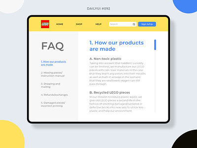 FAQ 092 app daily ui 092 dailyui dailyui 092 dailyui092 design frequently asked questions graphic design help help center ipad ipad design lego mobile mobile design questions tablet tablet design ui