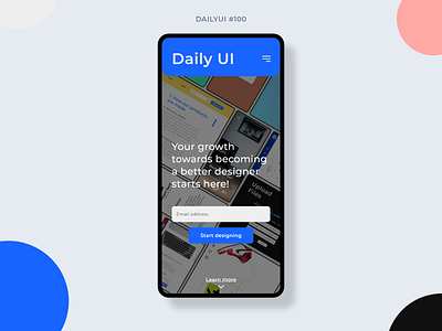 Daily UI Redesign Landing Page 100 app daily ui 100 daily ui redesign landing page dailyui dailyui 100 dailyui100 design graphic design landing landing page mobile mobile design redesign single page ui ui desgin web page website