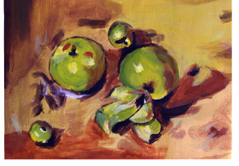 Reproduction "Green Apples" acrylic paul cezanne reproduction