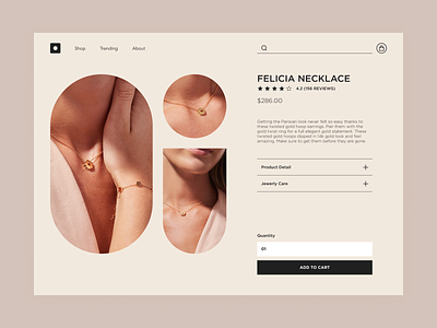 E-Commerce UI Concept 012 branding concept dailyui design ecommerce experimental fashion geometry jewerly landing minimal photography product shopping typography uidesign uiux visual web