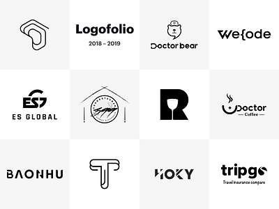 Logofolio 2018-2019 black white brand identity concept logo logo design minimalist vietnam