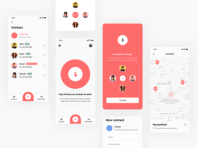 Emergency Call Template concept emergency call mobile app ui