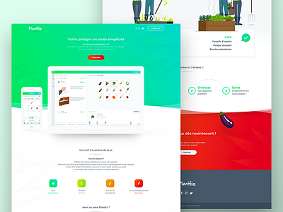 Plantiiz - landing page app green icon illustration landing page legume plant vegetable