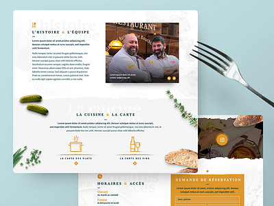 La Meunière - One page site restaurant cuisine française food french french cuisine french food fresh icon lyon one page site restaurant ui design web design