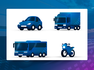 Vehicles - Illustrations art blue bus car graphic deisgn illustration moto motocycle truck vector vehicles vehicule