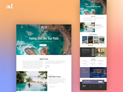 Villa and Hotel landing page