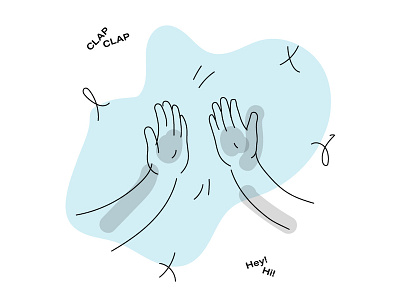 wassup! blue clap friend friendship greetings hands illustration line simple