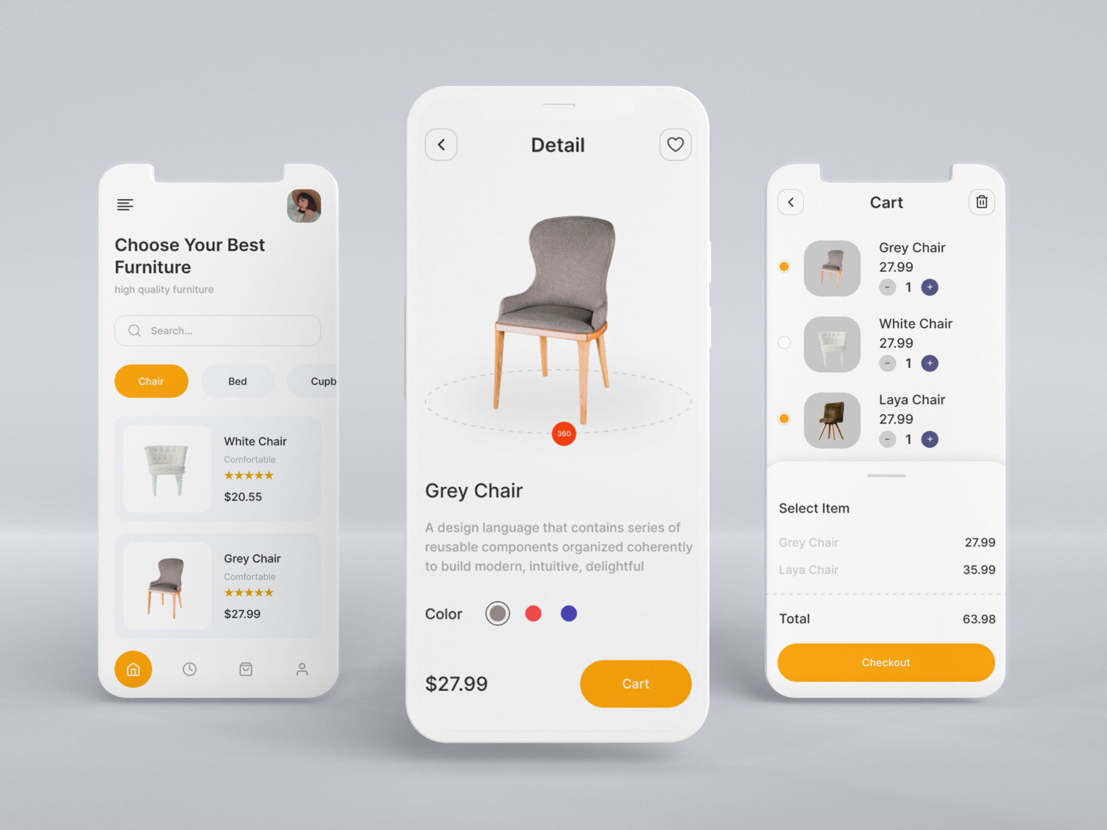 Chair Shop App by Vaja on Dribbble