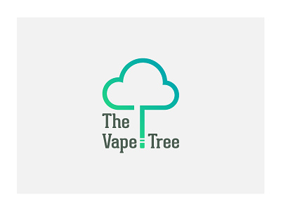 Logo Concept cloud gradient icon logo tree vape