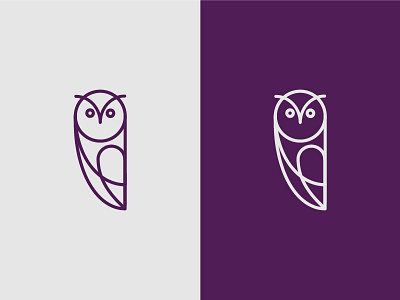 Potential Owl Ident icon identity line logo owl