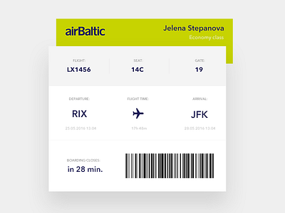 Boarding pass concept