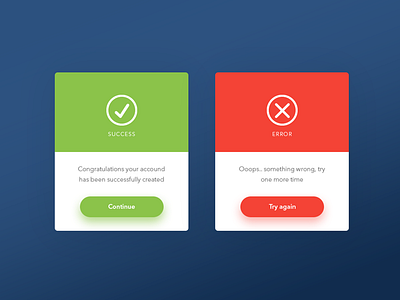 Error Success message by Konstantins Sedunovs on Dribbble