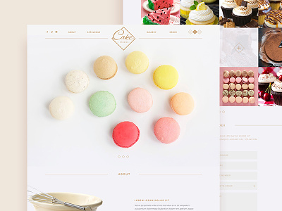 Cake studio clean cupcakes design interface landing minimalistic page sweets ui user ux web