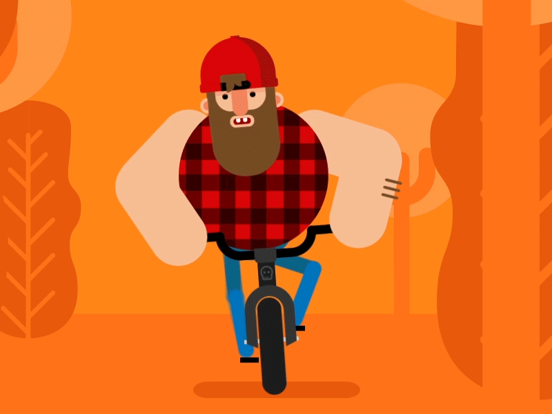 Retarded Lumberjack - Critical Mass after animation bicycle character critical duik effects illustration mass motion rigging