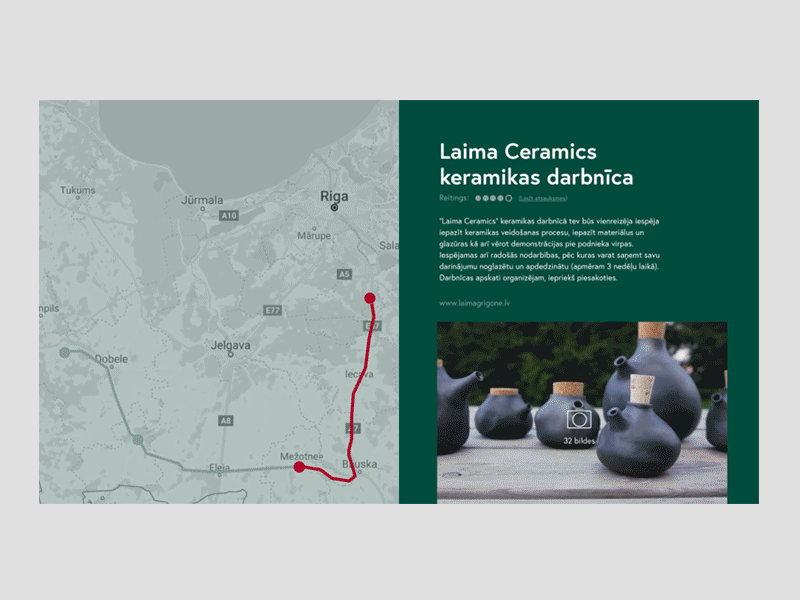 Interactive map after animation effects interactive interface latvia map planner principle route ui