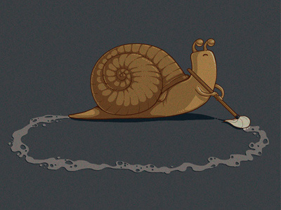 Repetitive Task funny illustration naolito snail