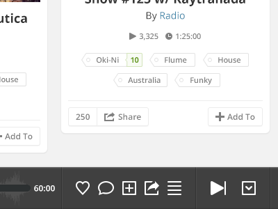 Icons add comment icon icons like love mixcloud play share tag tags ui