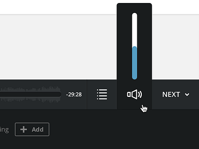 Player Volume animation audio icon listen mute player sound tracklist ui ux volume waveform