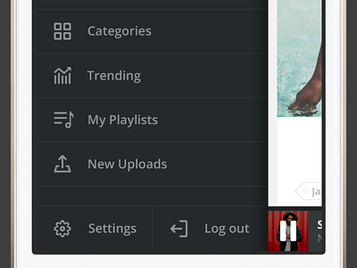 iPhone Menu glyph iconography icons ios iphone line menu mixcloud music navigation player side