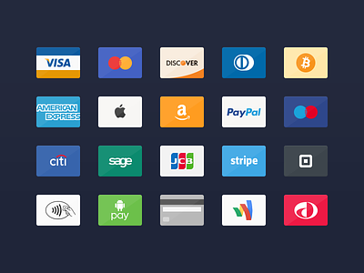 Card Icons 2.0 (Free) american express bitcoin credit card discover flat free icon icons mastercard paypal psd visa