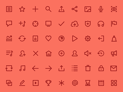 Mixcloud Iconography audio glyph iconography icons line mixcloud music pictogram play set share stroke