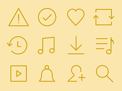 Empty States bell glyph icon iconography icons line note pictogram search set stroke