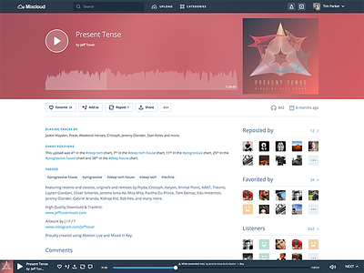 Mixcloud Show Page audio interface mixcloud music radio sound ui waveform