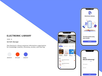 E-Library app application branding graphic design mobile ui