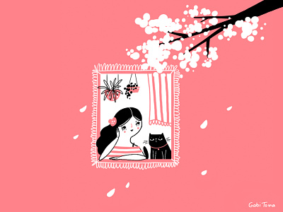 Spring digital illustrator freebie illustration wallpaper