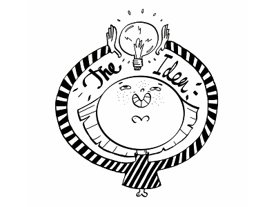 The Idea! 4/30 bulb challenge doodle funny girl idea illustration light outline project samsung stripes