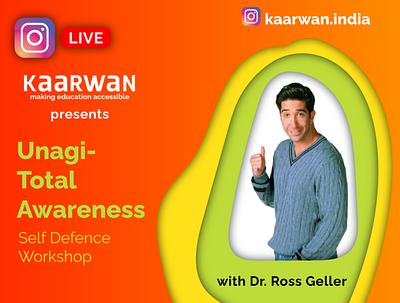 karwaan advertising design gradient green illustration instagram live orange poster session vector workshop yellow
