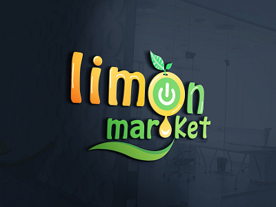 Limon market flat logo limon market limon market logo logo design minimalist