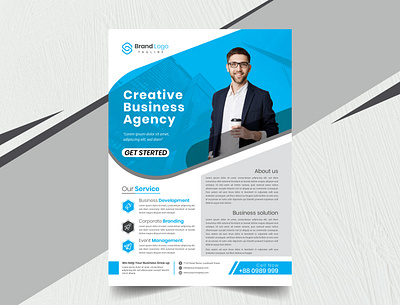 Creative Corporate Flyer Design Template blue business business flyer clean and modern corporate corporate flyer flat flyer flyer gray marketing agency marketing flyer minimal flyer simple