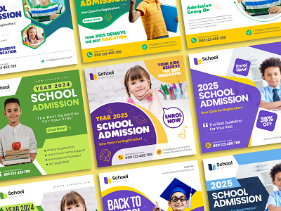 School Admission Social Media Post Design Template