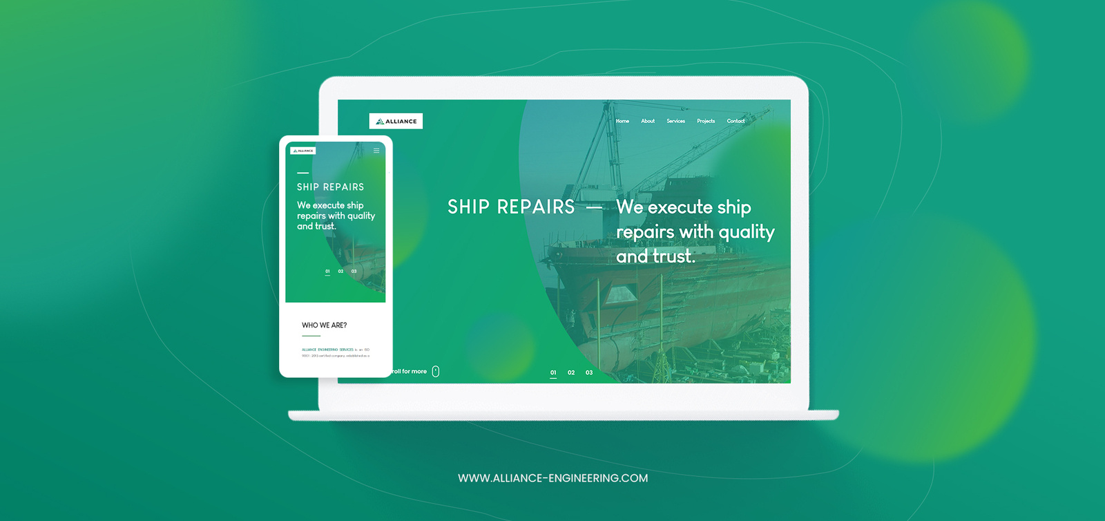 ALLIANCE ENGINEERING site Design by Aamir Khot on Dribbble