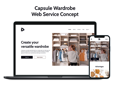 Capsule Wardrobe Web Service Main Banner capsule wardrobe design fashion free lagom minimalism style ui ux wardrobe web web service webdesign website