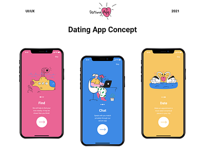Dating Mobile Application Onboarding Screens