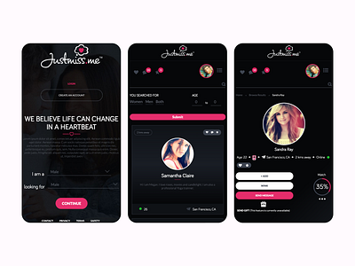 JustMissMe - Dating app UI & UX dating dating app dating app ui ux dating website mobile responsive product design social media ui ui design uiux ux ux desgin ux research