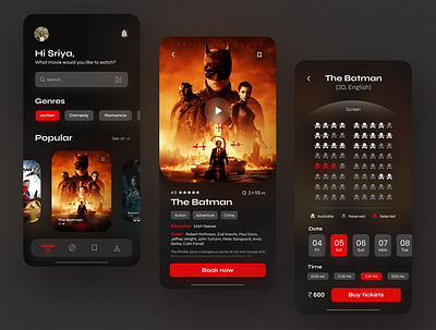 movie ticket booking app UI branding figma ui ux