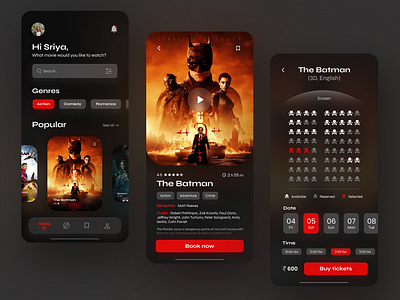 movie ticket booking app UI