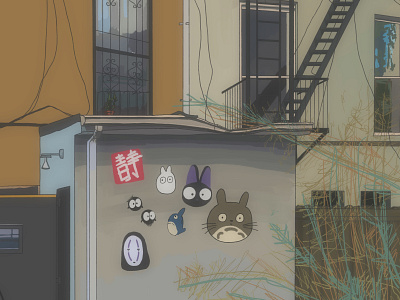 The Ghibli Wall illustration