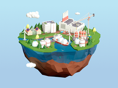 Sustainable industry illustration