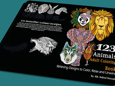 123 Beautiful Animal Coloring Designs Pages For Adults animation branding design flat graphic design illustration logo print on demand ui ux vector
