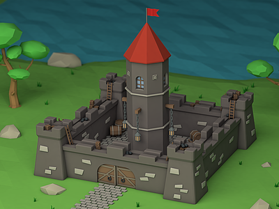 Castle castle citadel design fortress game design graphic illustration lamp palace tower walls