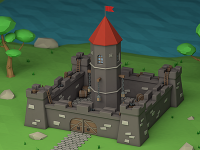 Castle castle citadel design fortress game design graphic illustration lamp palace tower walls