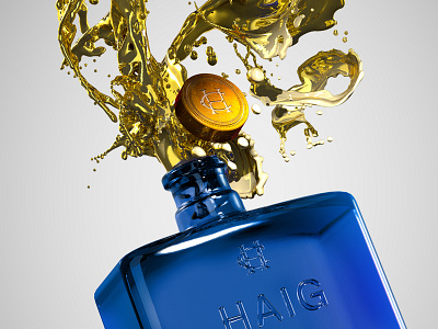 Haig Club Gold Explosion 3d design bottle design cg drink haig club render